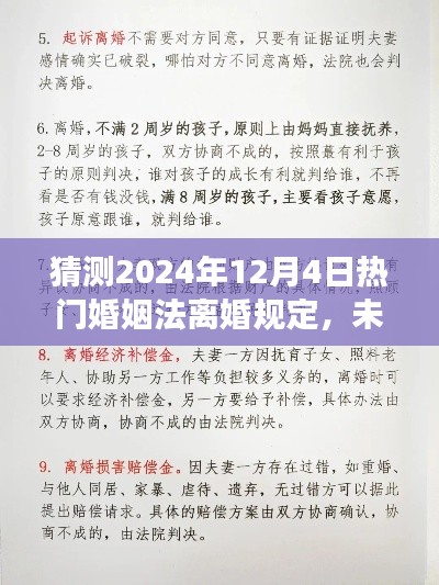 未来婚姻法离婚规定展望，爱的力量与温馨故事中的变迁（2024年12月4日预测）