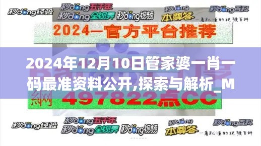 2024年12月10日管家婆一肖一码最准资料公开,探索与解析_MT2.287