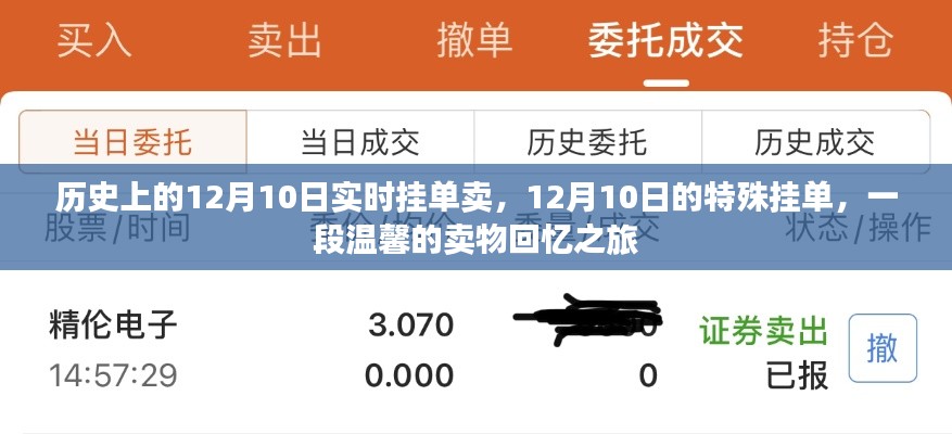 12月10日特殊挂单，温馨的卖物回忆之旅
