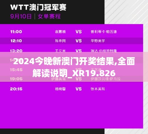 2024今晚新澳门开奖结果,全面解读说明_XR19.826