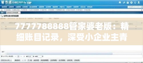 7777788888管家婆老版：精细账目记录，深受小企业主青睐
