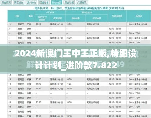 2024新澳门王中王正版,精细设计计划_进阶款7.822