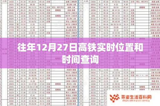 高铁实时位置查询，往年12月27日车次时间表