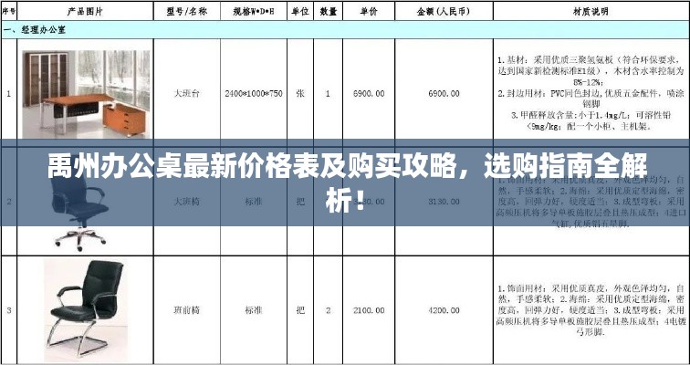 禹州办公桌最新价格表及购买攻略，选购指南全解析！