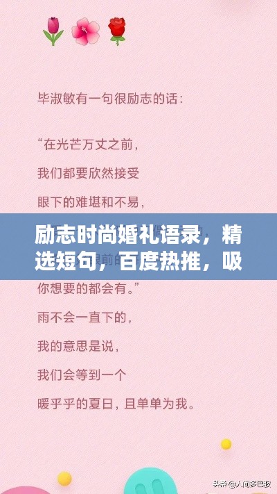 励志时尚婚礼语录，精选短句，百度热推，吸引目光