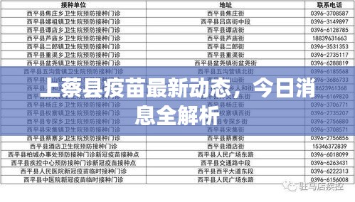 上蔡县疫苗最新动态，今日消息全解析