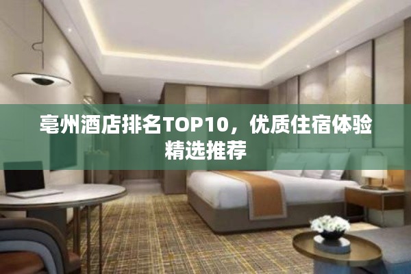 亳州酒店排名TOP10，优质住宿体验精选推荐