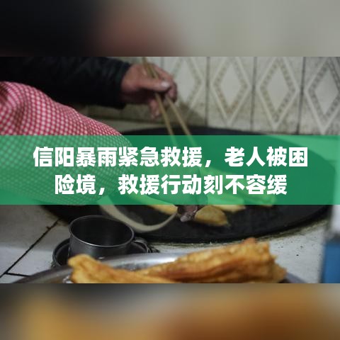 信阳暴雨紧急救援，老人被困险境，救援行动刻不容缓