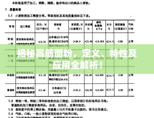 揭秘高筋面粉，定义、特性及应用全解析！