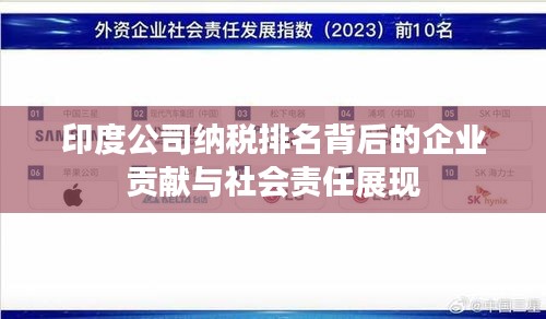 印度公司纳税排名背后的企业贡献与社会责任展现