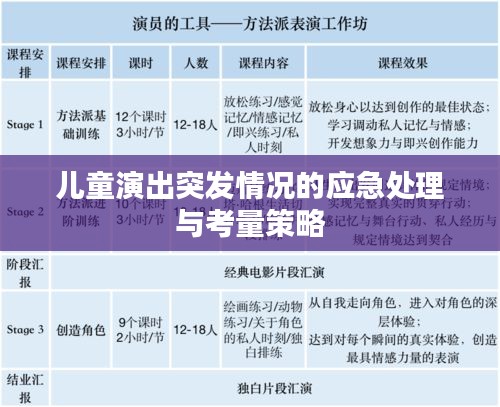 儿童演出突发情况的应急处理与考量策略