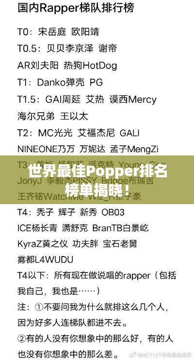 世界最佳Popper排名榜单揭晓！